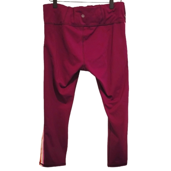 2/$18 Athleta Contender Side Stripe Capri Short Leggings Powerlift High Waisted - Picture 2 of 10